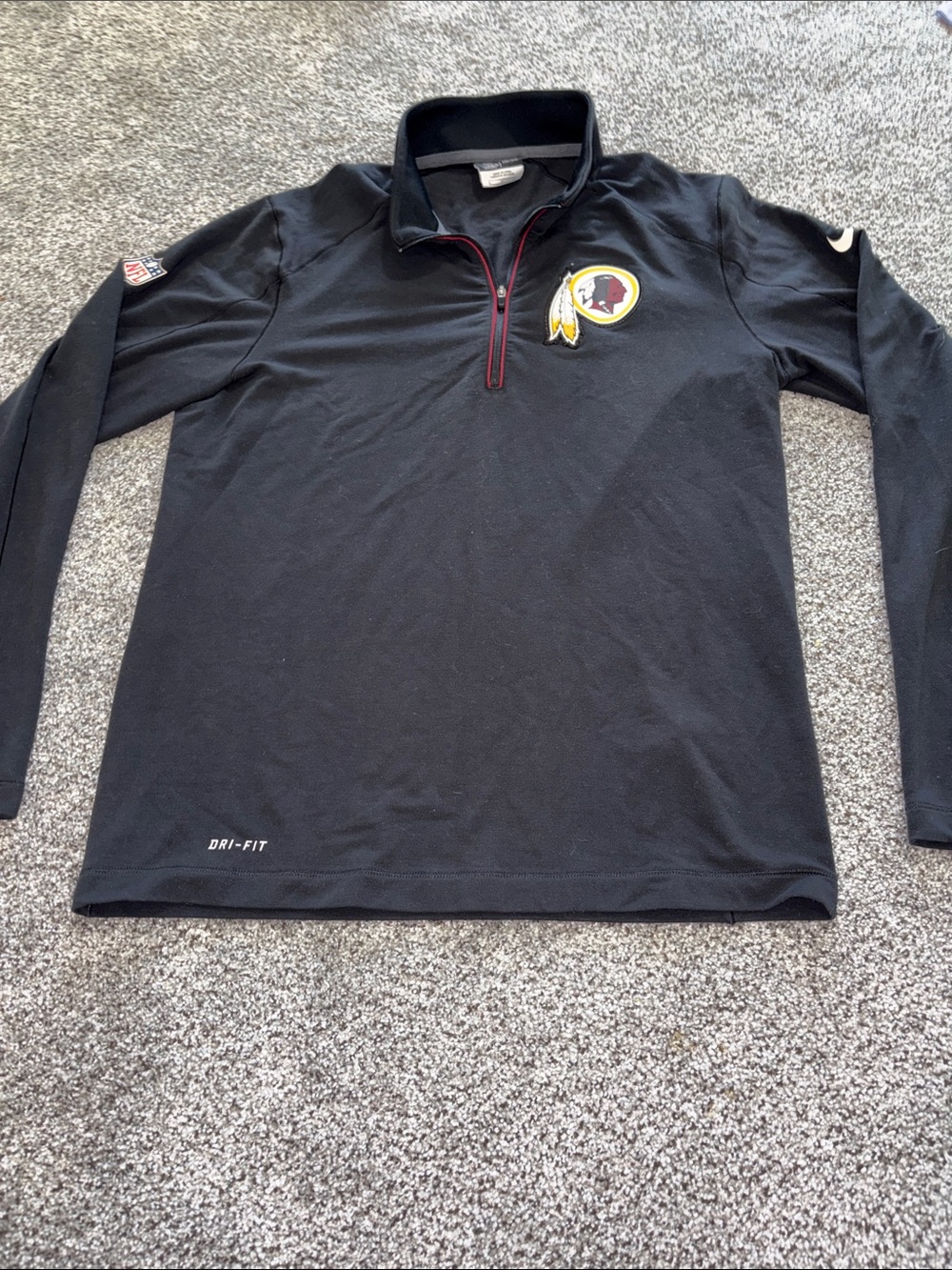 Washington Redskins Nike Black Quarter-Zip Pullover with Team Patch